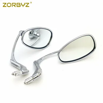 

ZORBYZ Motorcycle Mirror 22mm Chrome Oval L-bar Handle Bar End Rearview Side Mirrors For Honda Yamaha Triumph Cafe Racer