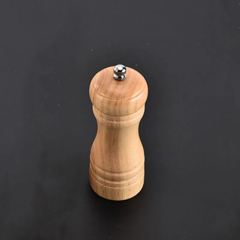 wooden Кухонные инструменты, 5 дюймов, ручной шейкер, деревянная мельница для перца, мельница для специй, фрезерный станок, простая очистка, ручная шлифовальная машина для дуба - Цвет: wooden
