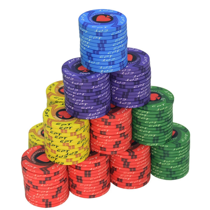 25pcs/lot Ept Ceramic Poker Chip Texas Poker Chips Professional Casino