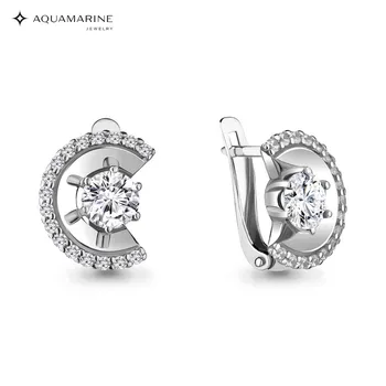 

AQUAMARINE earrings with cubic zirconia, silver 925