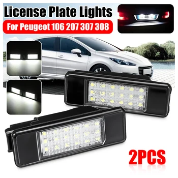 

Pair LED Number License Plate Light Lamps For Peugeot 106 207 307 308 406 407 For Citroen Berlingo C2 C3 Pluriel C4 C5 C6