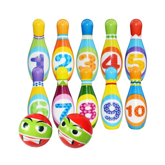 US $11.90 Small Solid Children Bowling Toy Set Indoor Kindergarten Baby Ball Toys ParentChild Sports Toys