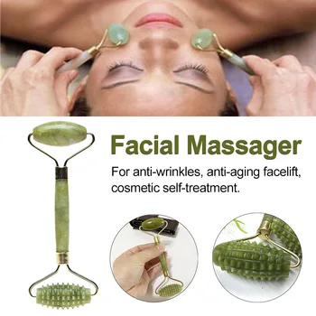 

Facial Massager Hand Tools Quartz Roller Home Thin Face Lift Artificial Jade Portable Salon Skin Care Birthday Gift Tightening