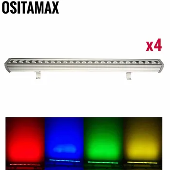 

4PCS/LOT IP65 LED Wall Washer Light 24x4w RGBW 4IN1 Outdoor Stage Wash Light LED Waterproof Lumiere DMX512 Linear Bar Lights