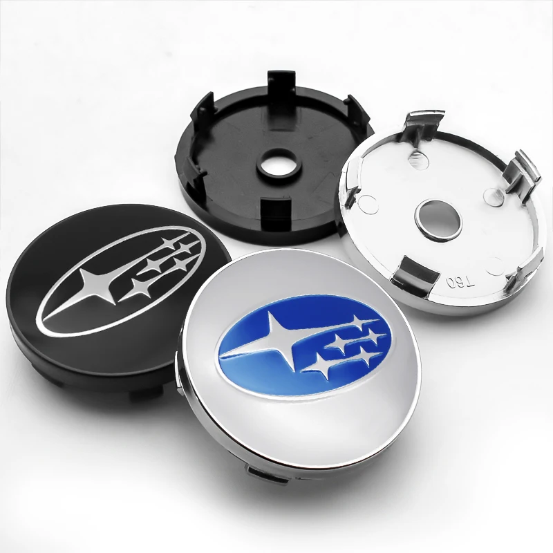4 Uds 60MM coche tapas de cubo de rueda 56MM emblema etiqueta engomada etiqueta para Subaru Forester 2009 2014 Uutback Impreza legado XV 2019 STI