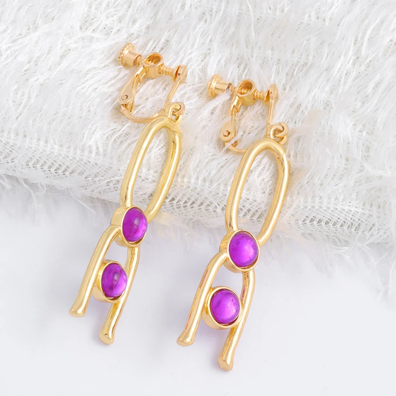 Game Fate Grand Order Gilgamesh Earrings Cosplay FGO Purple Clip Earring Men Women Ear Clip Costume Accessories 4
