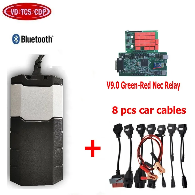 VD TCS CDP vci obd2 obdii диагностический инструмент с bluetooth сканер инструмент автомобиль грузовик для vd ds150e cdp для delphis - Цвет: cable with BT