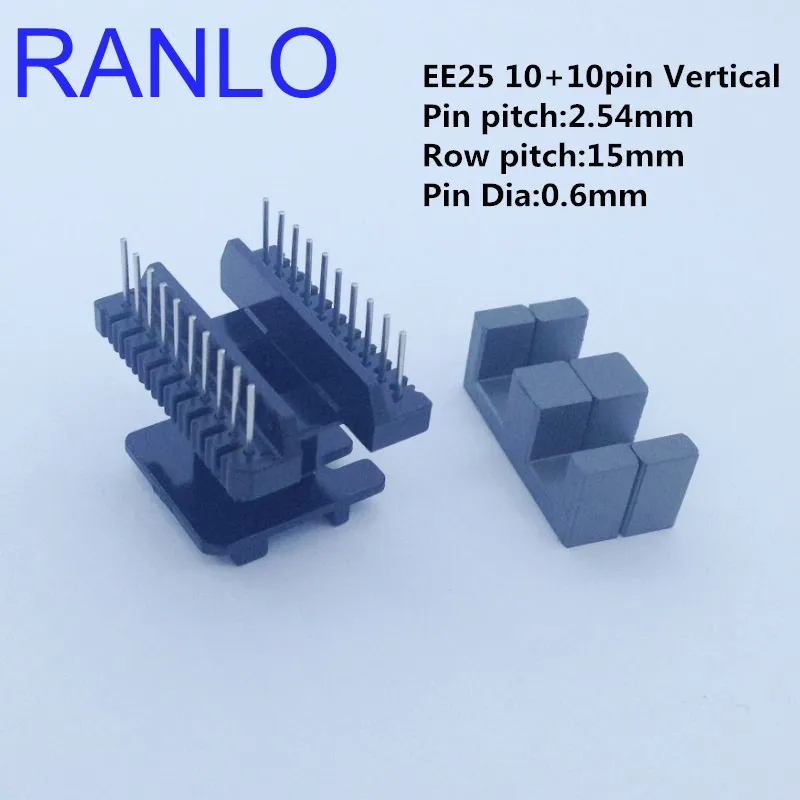 10 компл./лот EE25 EI25 10+ 10pin вертикальный голой трансформаторная катушка рамка магнит ферритовый сердечник PC40 20pin