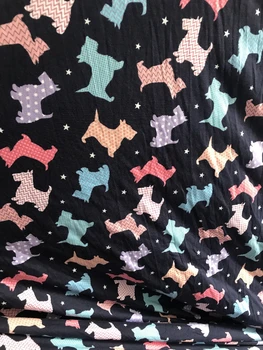 

50*160cm Cotton Lycra Cartoon Dog Stretch FabricPatchwork Cloth DIY Sewing Quilting Material For Baby&Child Handmade Bedding