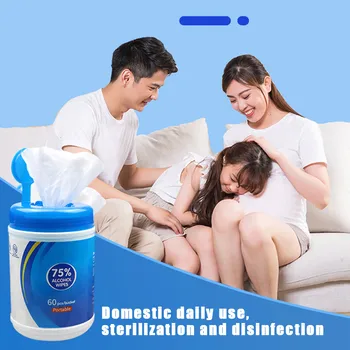 

Wipes Flushable Disinfection Wipes New Disposable Disinfection Wipes 60 Sheets Bag Portable 75 Wipes 50ML For At-Home Use 60 Tot