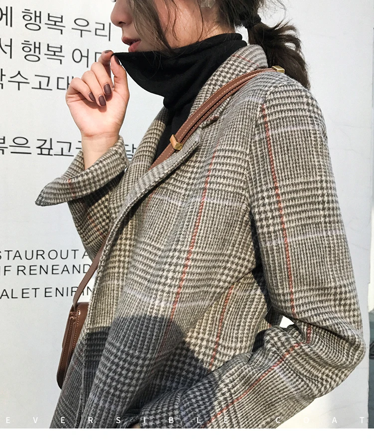 price cut  SMTHMA New Autumn And Winter Luxury Wool Jacket for Women Vintage Plaid Loose Suit Coat chaquetas m