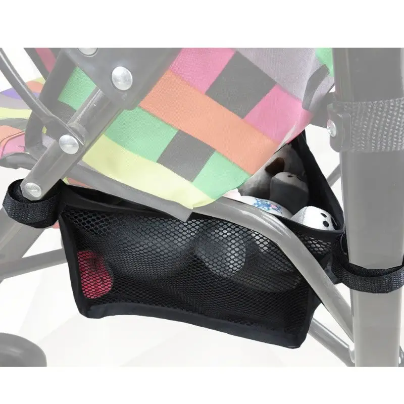 Stroller Accessories Stroller Basket Black Newborn Hanging Basket Bottom Storage Bag Baby Products stroller storage bag