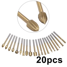 20 шт фасонные фрезы HSS Burr Набор напильников деревообрабатывающие долото для роторного инструмента