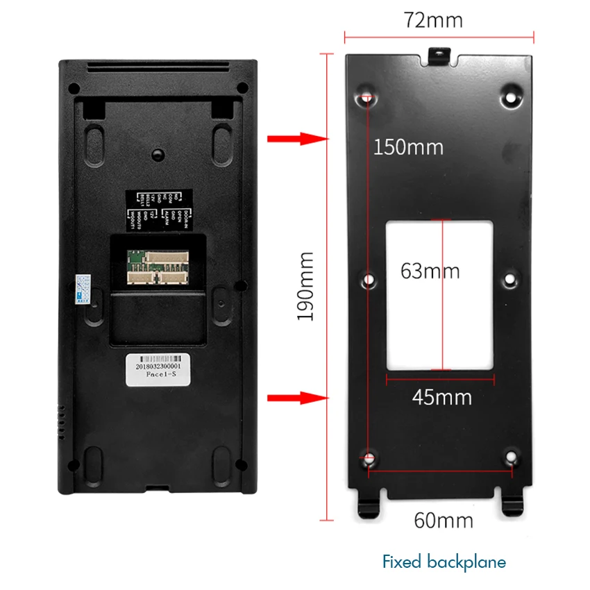 Face Fingerprint Password Time Attendance Machine Employee Checking-in Recorder LCD Screen DC 12V Time Attendance, U-Disk