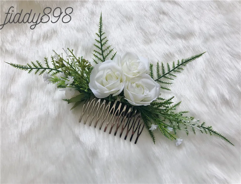 Hair Comb Свадебные аксессуары для волос Бохо зелень Цветок Корона гребень для волос головной убор tocados flores bodas bandeaux marieue - Цвет: Hair Comb