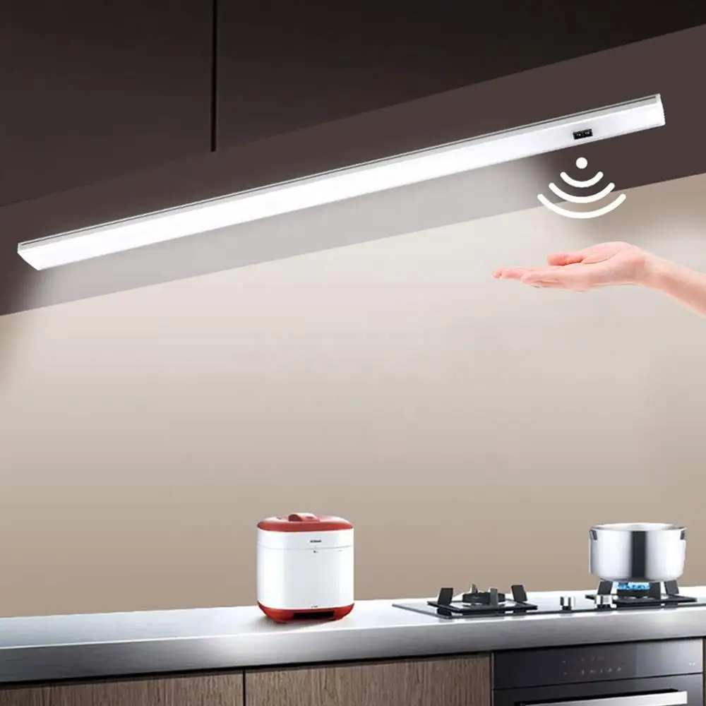 Алюминиевый профиль светодиодные полосы бар светильник ручной развертки сенсор led освещение для кухни цвет сменная подсветка для шкафа шкаф лампа