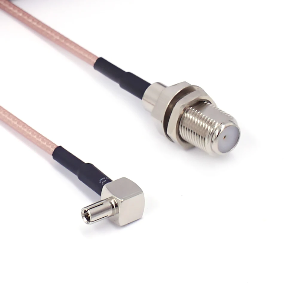 Кабель F Typ to TS9 Переходник female к под прямым углом отрезок RG316 15 см для USB-модема Huawei