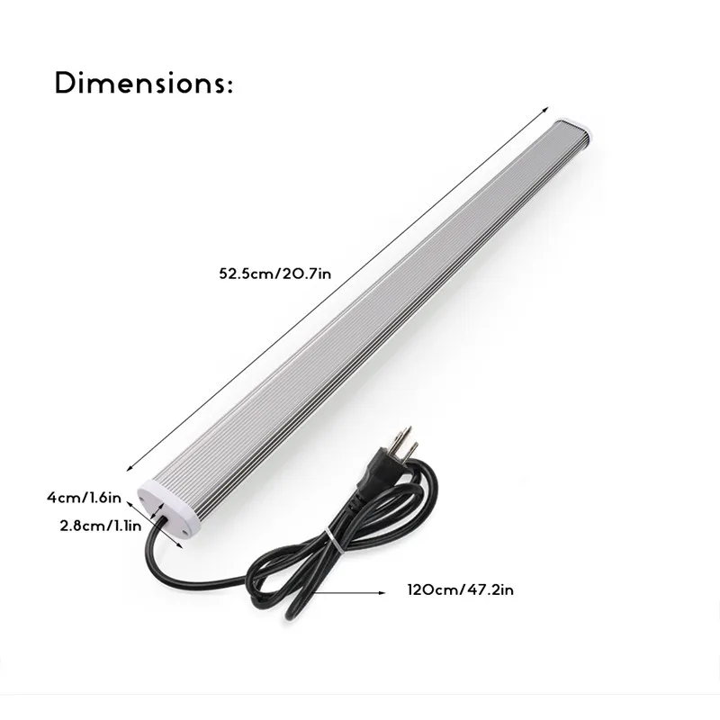 US $22.05 LVJING 80W Led Grow Light Full Spectrum Phytolamp Tube Bar Led Strip For Indoor Greenhouse Plant Flower Seed Veg Tent With Plug