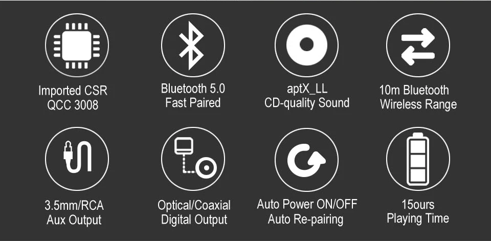 MR235B оптический коаксиальный Bluetooth 5,0 приемник aptX ll 3,5 мм разъем Aux беспроводной аудио адаптер aptX низкая задержка