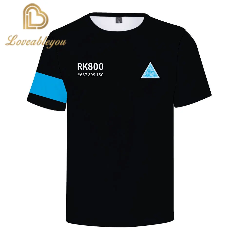 

2020 Hot Selling Short Sleeve T-Shirt Detroit Become Human Movie Character 3D Printed Adult / Child Short Sleeve T-Shirt