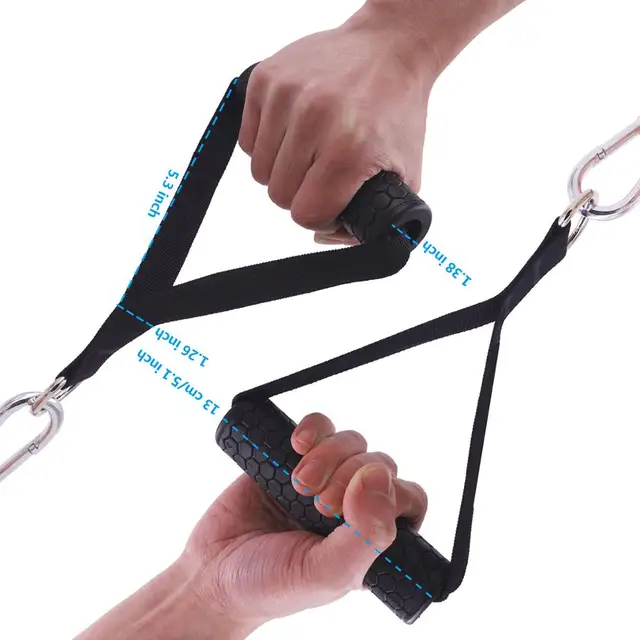 1 Pair Gym Resistance Bands Handles Anti slip with D ring Pull Rope Cable Machine Attachment