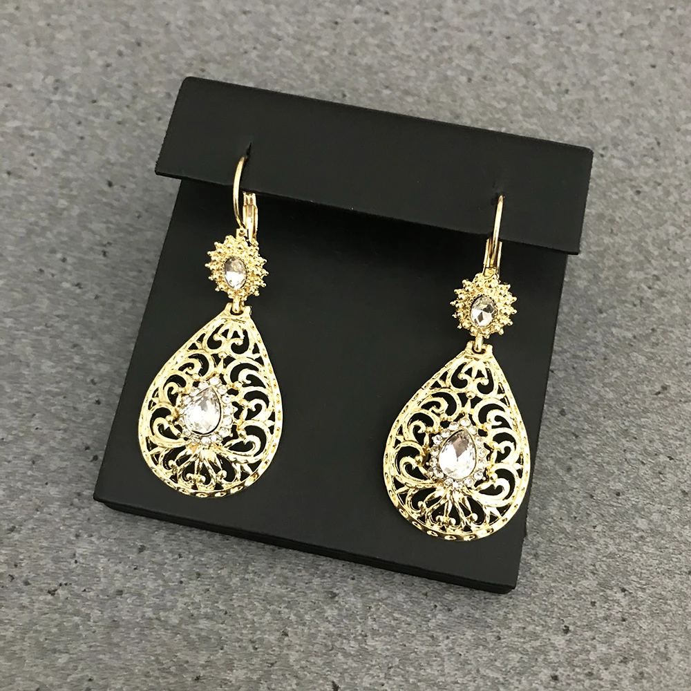 Orecchini A Goccia Con Ali D'angelo In Cristallo E Zirconi - Gioielli Boho Per Donna