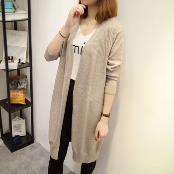 

Sweater women's jacket 2020 new Korean version of loose solid color mid-length knitted women's cardigan
