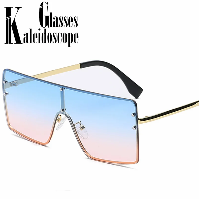 Винтажные Солнцезащитные очки больших размеров, мужские брендовые дизайнерские цельные градиентные солнцезащитные очки, женские солнцезащитные очки с металлической большой оправой, очки UV400