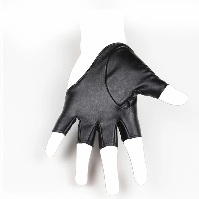 Lady Trendy Tight Half Finger Gloves - Faux Leathe 6