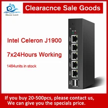 HLY распродажа Мини ПК Celeron J1900 4* Gigabit Ethernet LAN Pfsense Ubuntu брандмауэр маршрутизатор безвентиляторный микро ПК промышленный компьютер