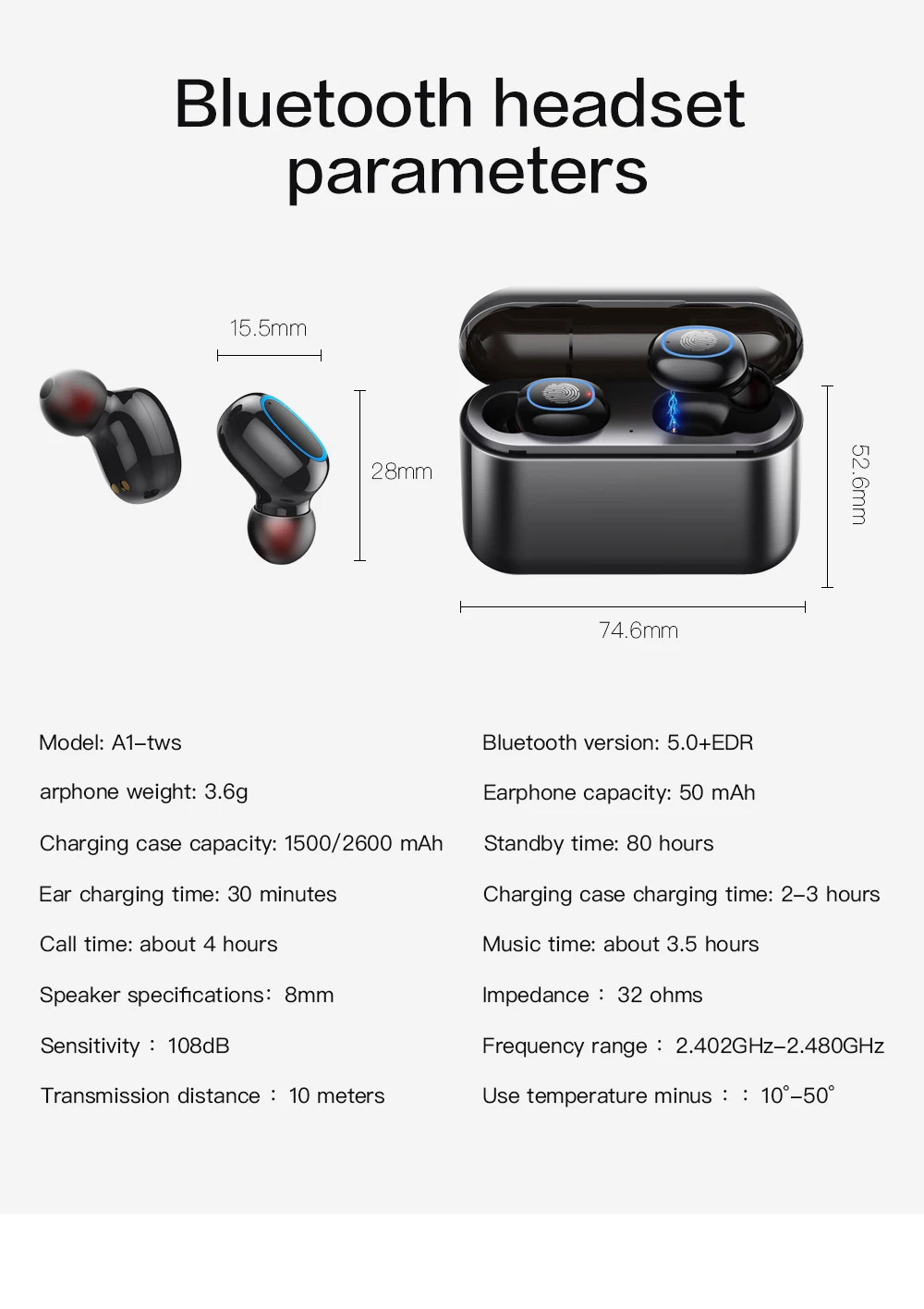 A1-TWS Bluetooth 5,0 наушники беспроводные наушники спортивные наушники игровая Гарнитура 3D стерео объемный, идеальное качество звука