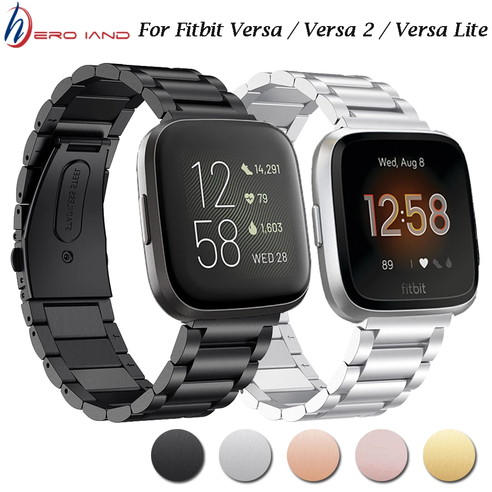 

For Fitbit Versa Smart Bracelet Stainless Steel Strap Metal Wristband Loop For Fitbit Versa 2 /Lite Smart Watch Band