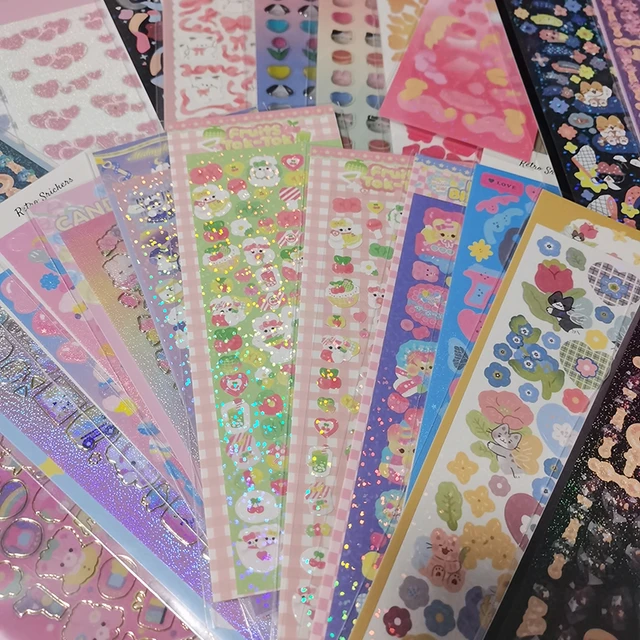 Kawaii 6/8Pcs Full Set Series Decorative Stickers Kpop Idol Card Album  Scrapbooking Sticker Korean Stationery