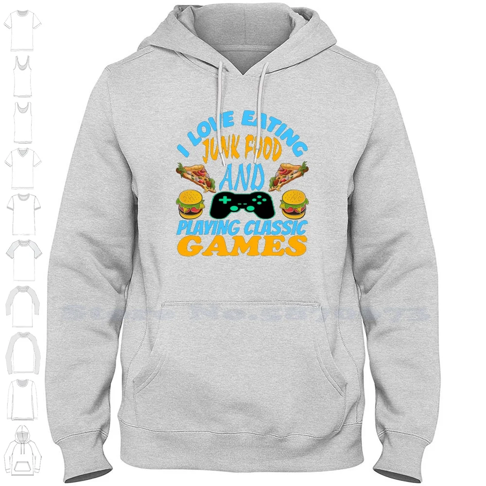 

I Love Eating And Playing Classic Games Long Sleeve Hoodie Sweatshirt I Love Eating And Playing Classic Games I Love Eating And