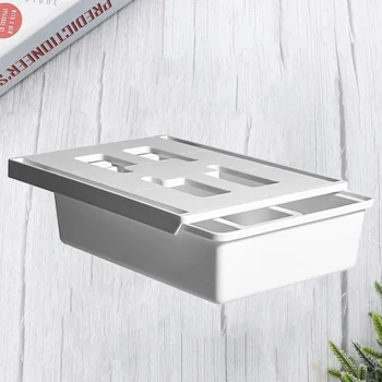 

1Pc Hidden Desk Bottom Storage Box Office Table Bottom Organizer Sundries Stationery Holder Creative Drawer Under Table with Cov