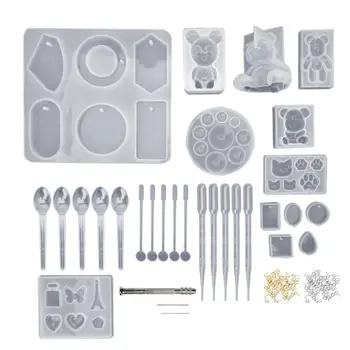 

1 Set Animal Silicone Mold DIY Handmade Crafts Making Set Bear Rabbit Cat Claw Mould Necklace Pendant Jewelry Crystal Resin Mold