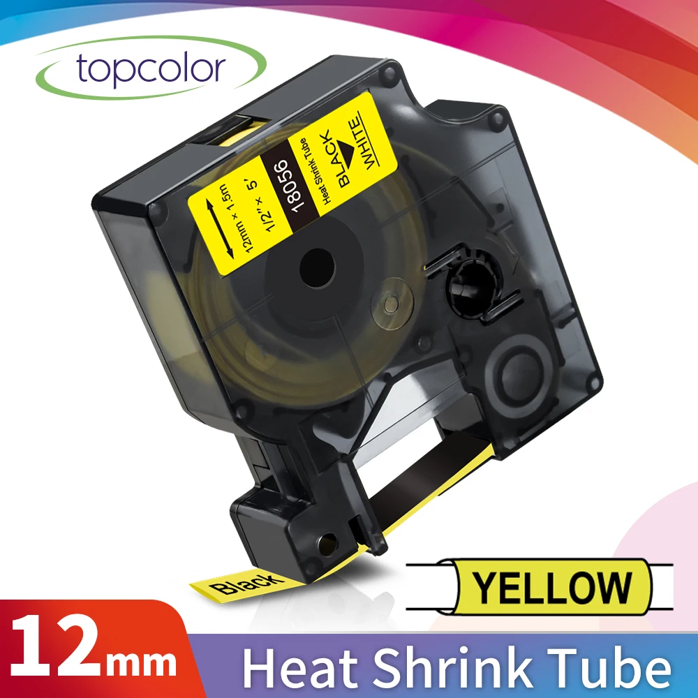 Topcolor 18056 Industrial Tape 12mm Compatible Dymo Label Printer Heat Shrink Tube 1/2 for Rhino 6000 5000 4200 Maker | Компьютеры и