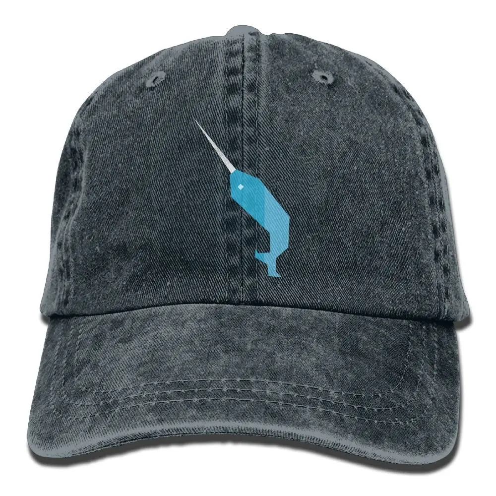 Унисекс Awesome Unicorn and Narwhal окрашенная вымытая джинсовая хлопковая бейсболка шляпа черная