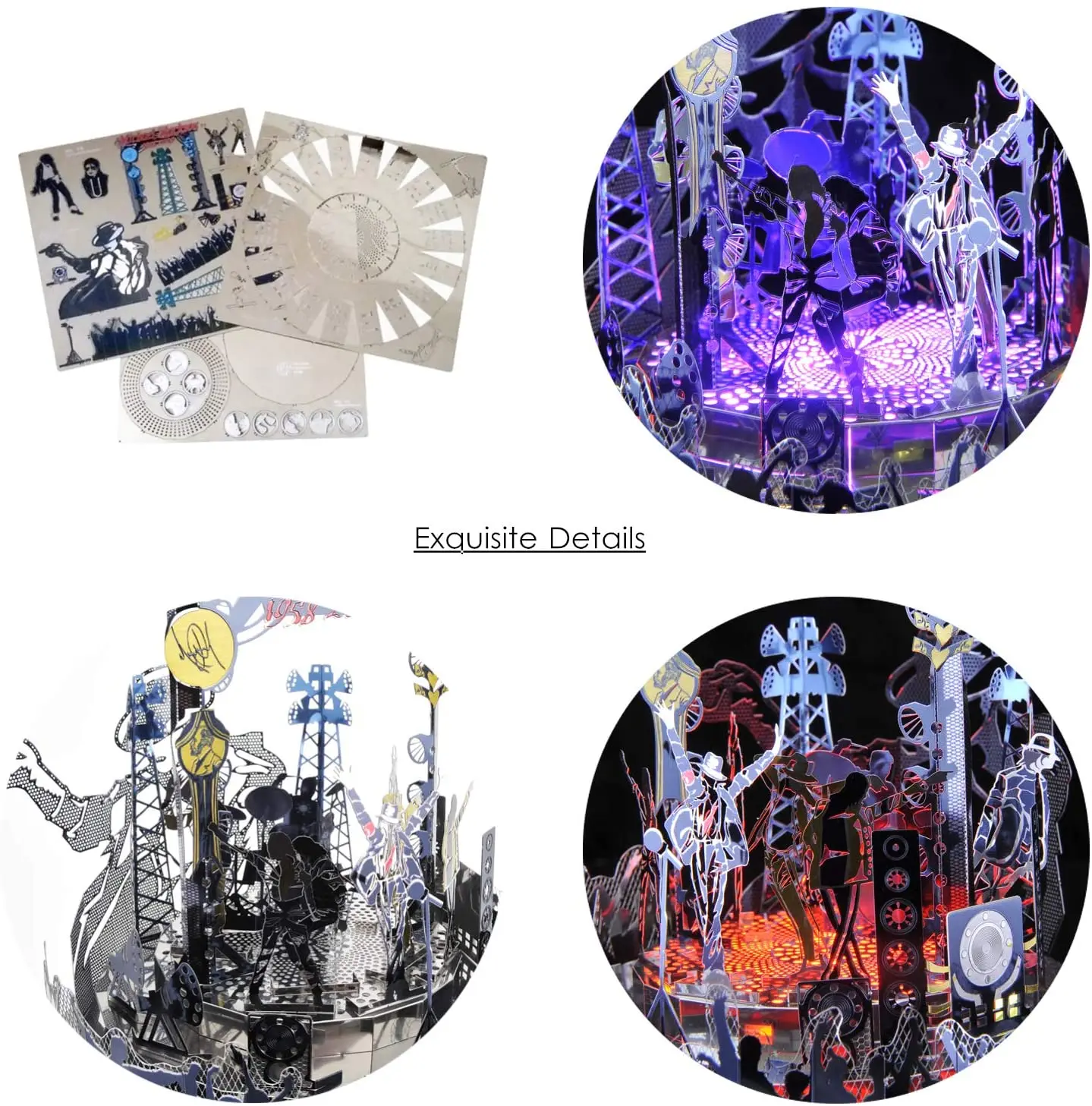 Microworld 3D Metal DIY Puzzle Games Michael Jackson Models Rotating Music Box Kits Jigsaw Toys Christmas Gifts For Teen Adult 4