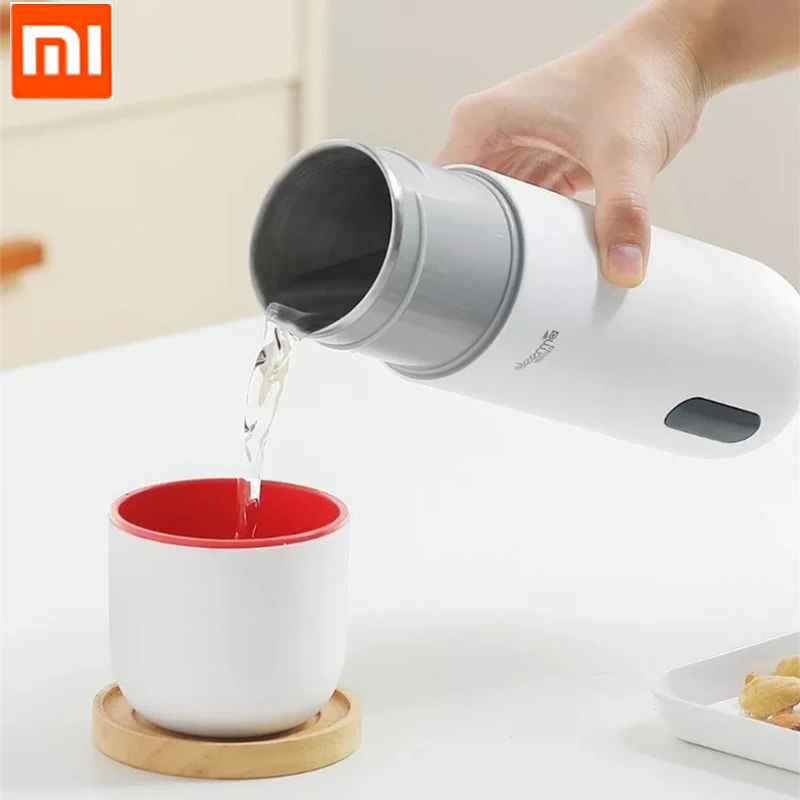 XiaoMi 350 мм Чайник электрическая Бутылка Чашка портативная нагревательная Термокружка Из нержавеющей стали Термос бутылка для воды кофейная бутылка