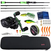 Sougayilang, 4 секции, М, мощная Удочка из углеродного волокна, полный комплект, литейная катушка, набор, 100 м, рыболовная леска, приманки, крючки, джиг, головка, Pesca