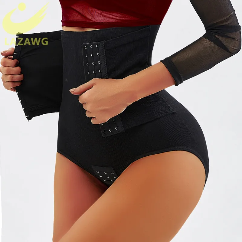 LAZAWG S-6XL Slim Shapewear Tummy Control Panties High Waist Trainer Women Body Shaper Push Up Butt Lifter with Hooks Plus Size tummy tucker for women