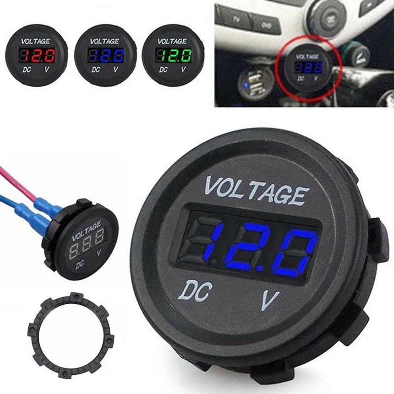 

DC 12V-24V Digital Voltmeter Car Motorcycle Blue Red LED Panel Voltage Meter