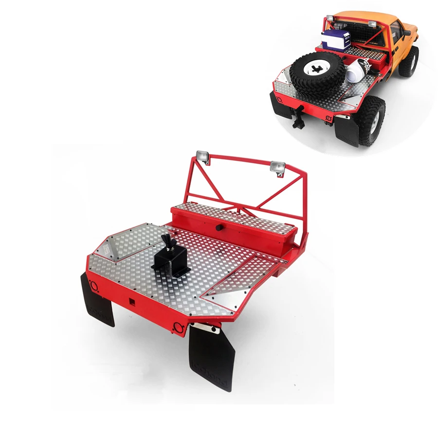 

Rc Car Metal Rear Bucket Fit For 1/10 Scale Remote Control Toy 4WD TF2 Mojave Rock Crawler Toys Model Truck Upgrade Accessories