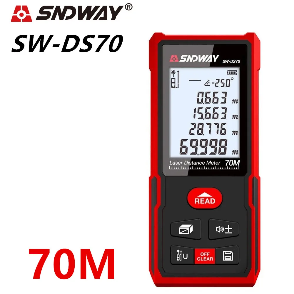 SNDWAY Laser Rangefinder Distance Meter Digital Range Finder 120m 100m 70m 50m Distance Measurer Electronic Angle Tape Ruler SNDWAY Laser Rangefinder Distance Meter Digital Range Finder 120m 100m 70m 50m Distance Measurer Electronic Angle Tape Ruler