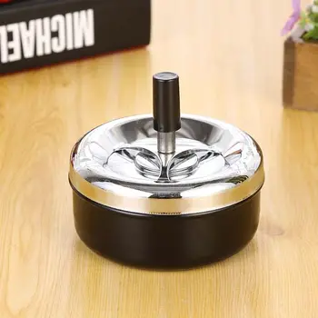 

Round Metal Spinning Ashtray Press Rotary Smoke Cigarette Ash Collector Holder A20 20 Dropship