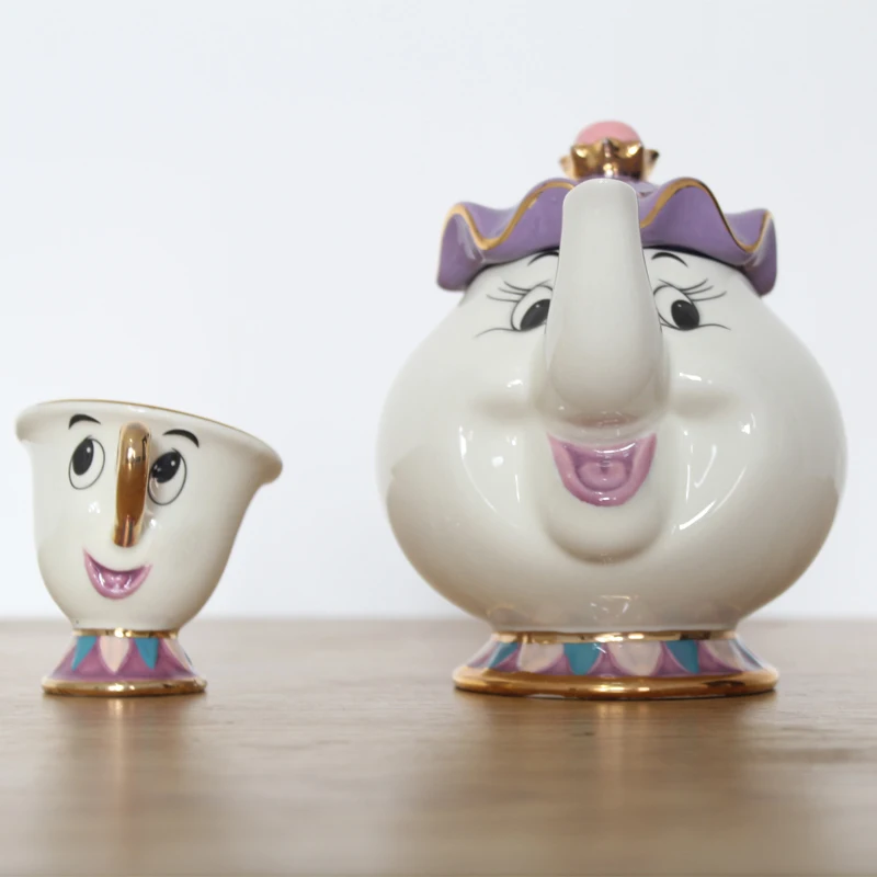 Cartoon Beauty And The Beast Teapot Mug Mrs Potts Chip Tea Pot Cup Nice Christmas Gifts Free Shipping | Дом и сад