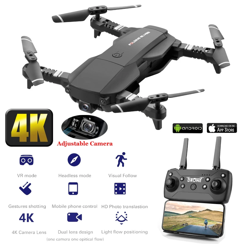 Профессиональный складной Дрон широкоугольный wifi HD аэрофотосъемка 4K камера