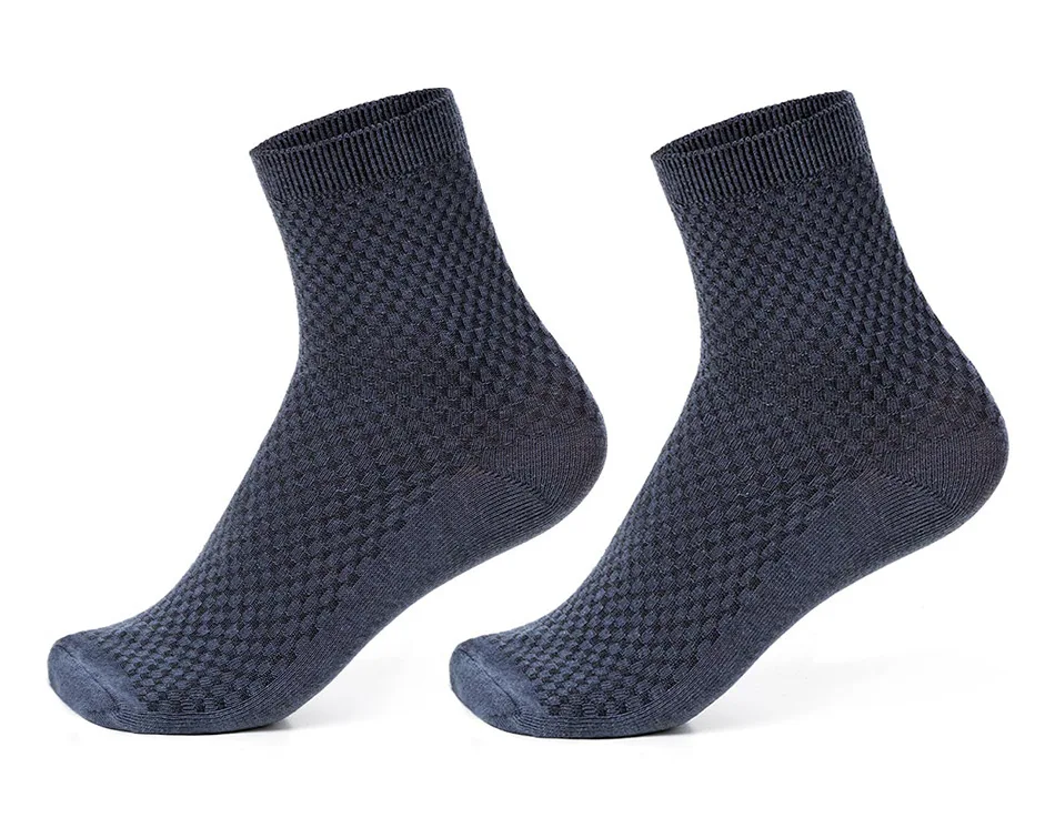 2 пар/лот удобные мужские носки из бамбукового волокна повседневные деловые антибактериальные дезодоранты дышащие мужские длинные носки - Цвет: Blue Grey