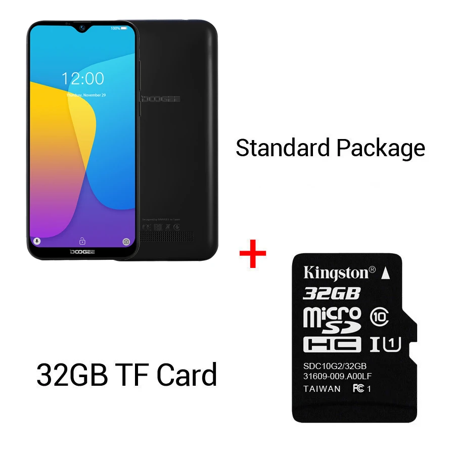 Смартфон DOOGEE X90, 6,1 дюймов, 19:9, дроп LTPS экран, смартфон, четыре ядра, 16 Гб ПЗУ, 3400 мАч, две sim-карты, 8 Мп+ 5 МП, WCDMA, Android Go - Цвет: Black N 32GB Card